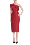 Cocktail Dresses Short Fitted Midi Cocktail Dress Red