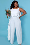 Plus Size Bridal Wedding Jumpsuit Ivory
