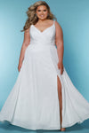 Wedding Dresses Long A Line Sequin Slit Wedding Dress Ivory