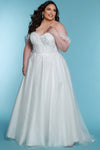 Wedding Dresses Long Sequin A Line Floral Lace Wedding Dress Ivory