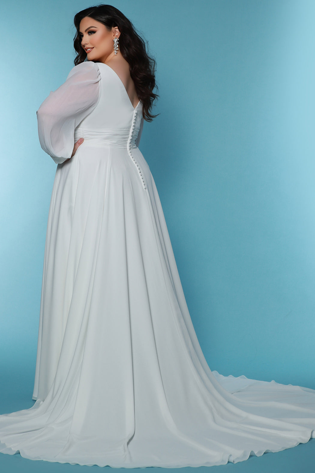 Wedding Dresses A Line Long Pleated Wedding Dress Ivory