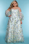 Plus Size Dresses Long Formal A Line Floral Prom Plus Size Dress Ivory Floral