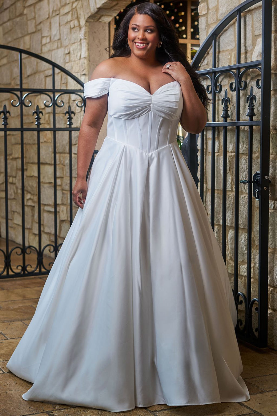 Wedding Dresses Long Bridal Gown A Line Pleated Wedding Dress Ivory