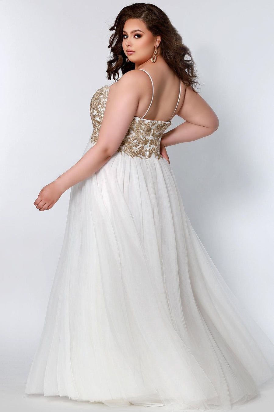 Short Sleeveless Plus Size Homecoming Prom Dress Ivory
