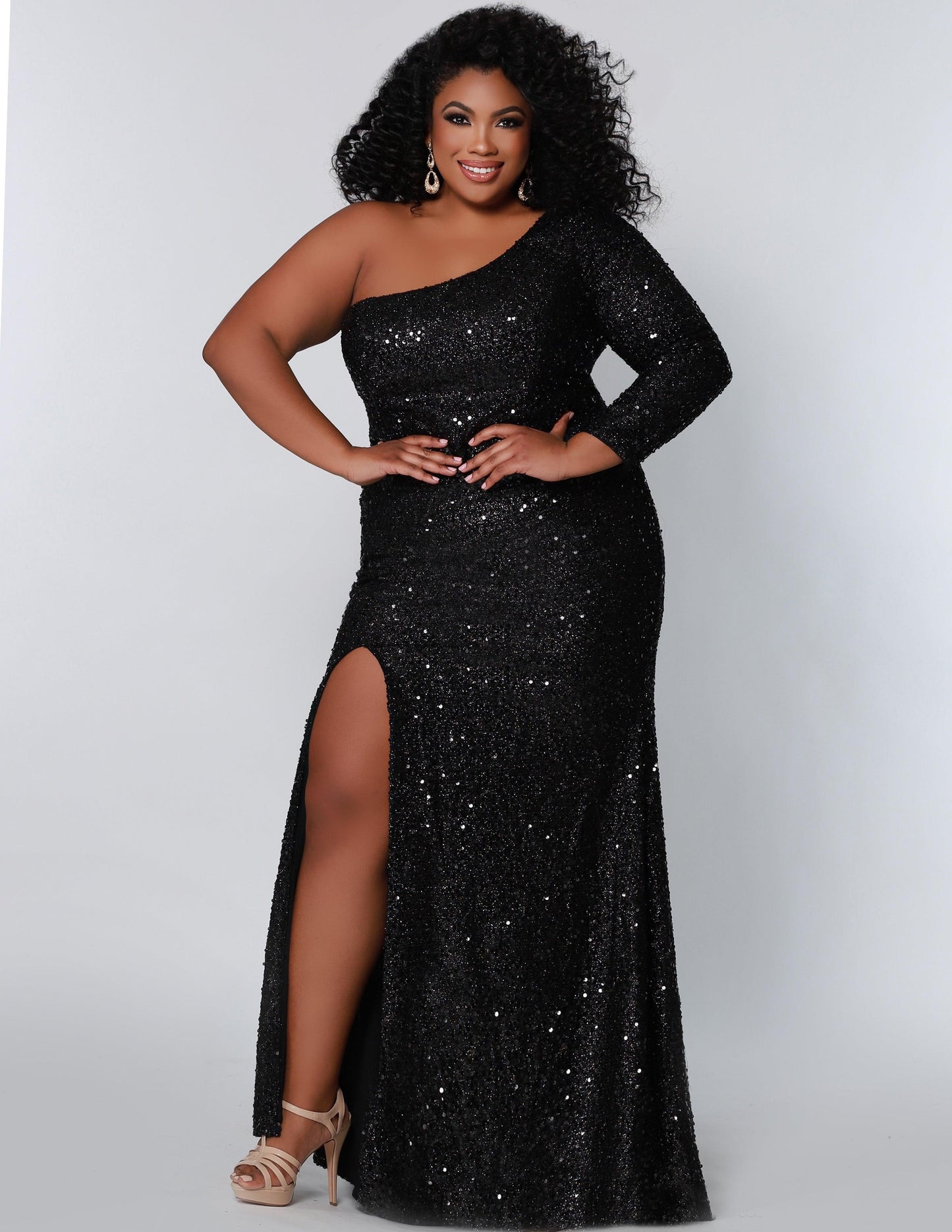 Long Plus Size Formal Prom Dress Onyx