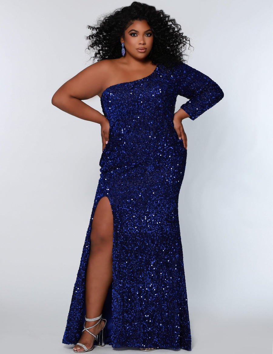 Long Plus Size Formal Prom Dress Sapphire