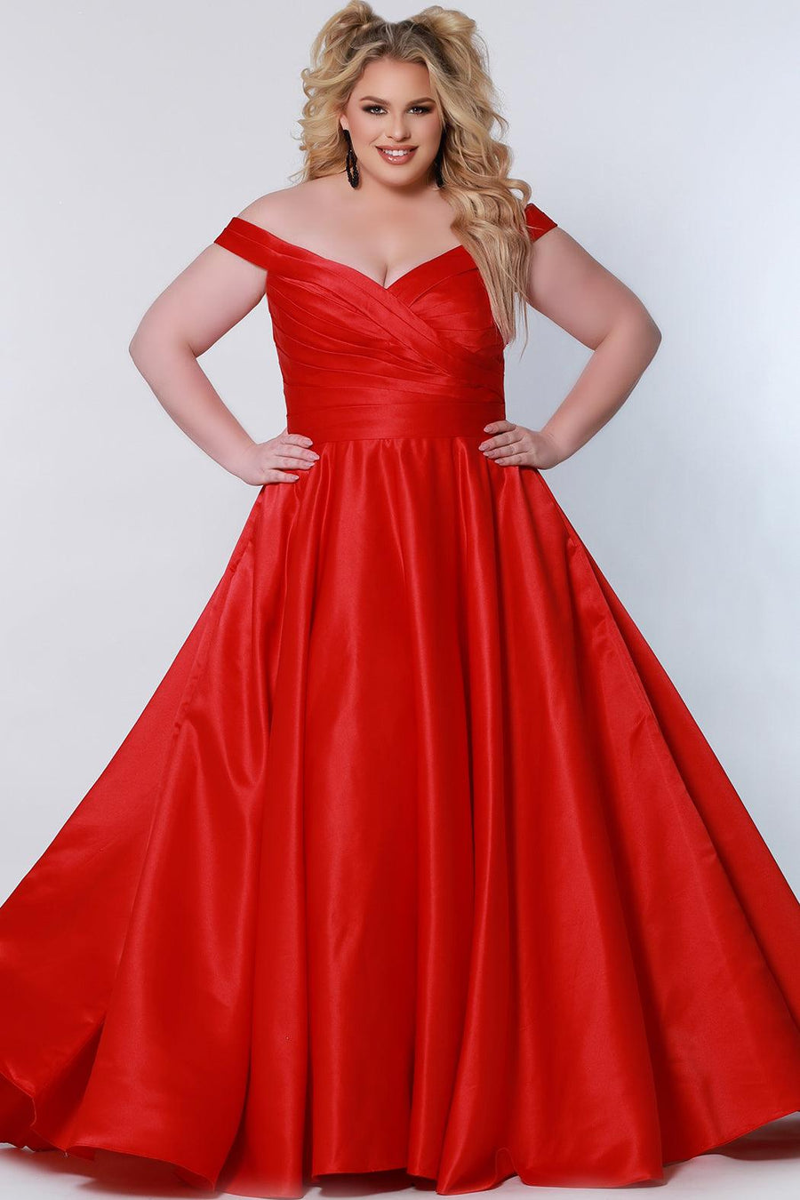 Long Off Shoulder Plus Size Prom Dress Ruby