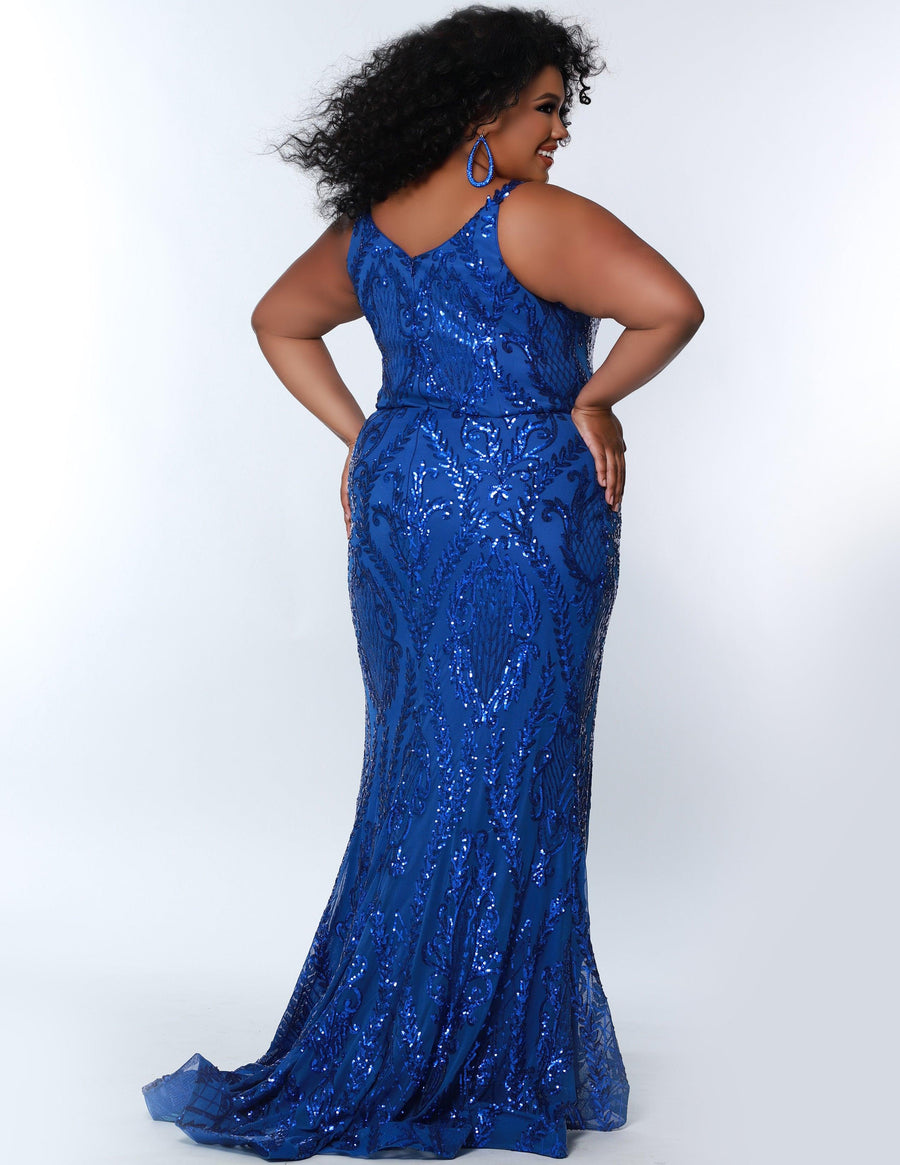 Long Plus Size Fitted Prom Formal Gown Royal