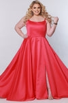 Plus Size Dresses Plus Size Long Formal A Line Pocket Prom Dress Melon