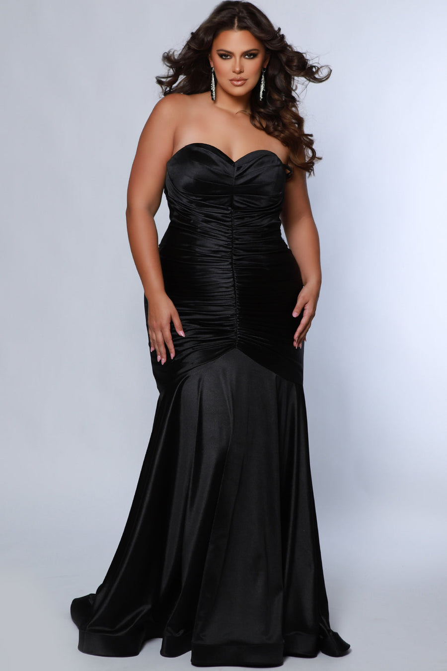 Plus Size Dresses Plus Size Long Formal Fitted Prom Dress Black
