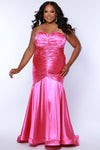 Plus Size Dresses Plus Size Long Formal Fitted Prom Dress Raspberry