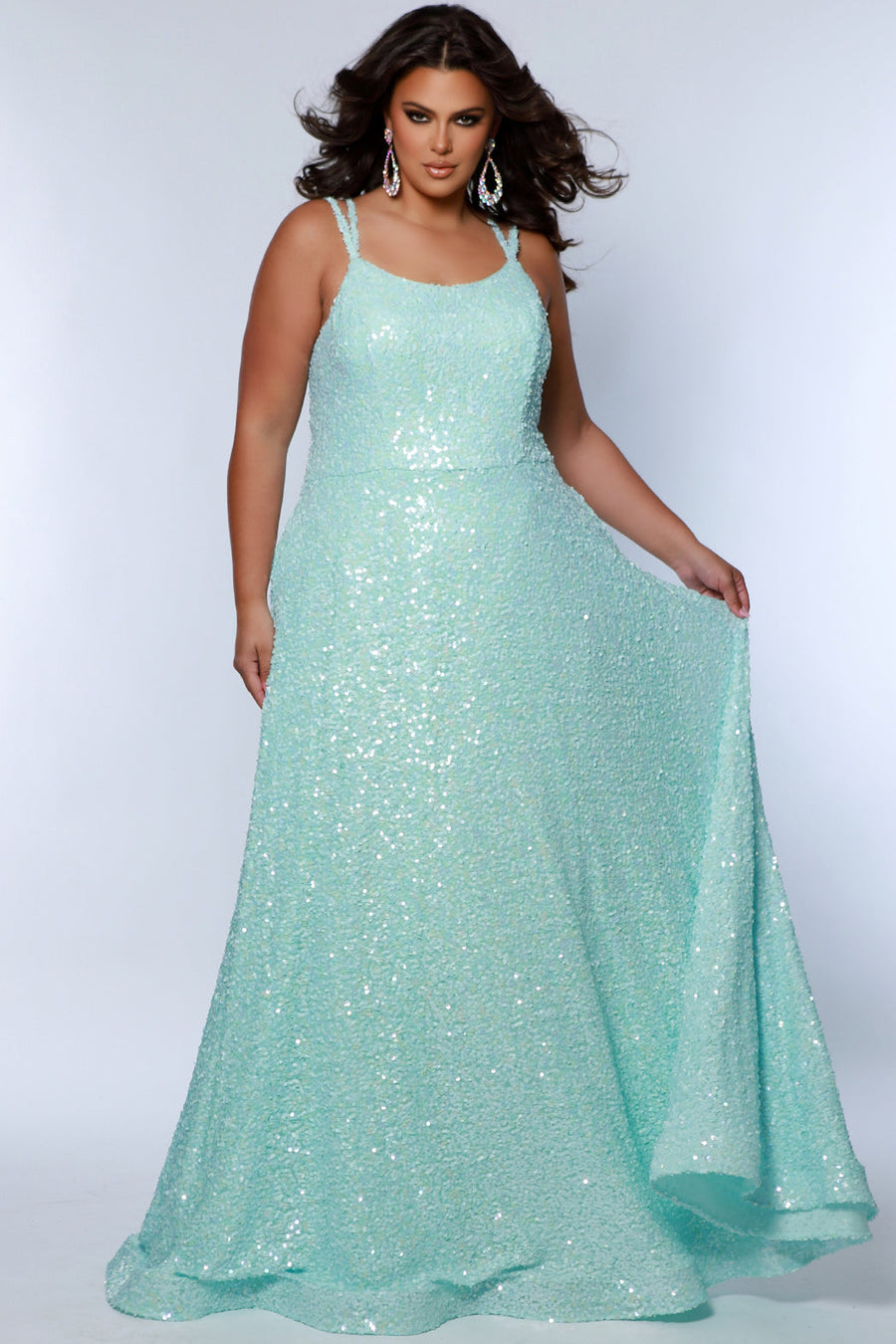Plus Size Dresses Plus Size Dresses Prom Sequin A Line Formal Plus Size Dress  Seafoam