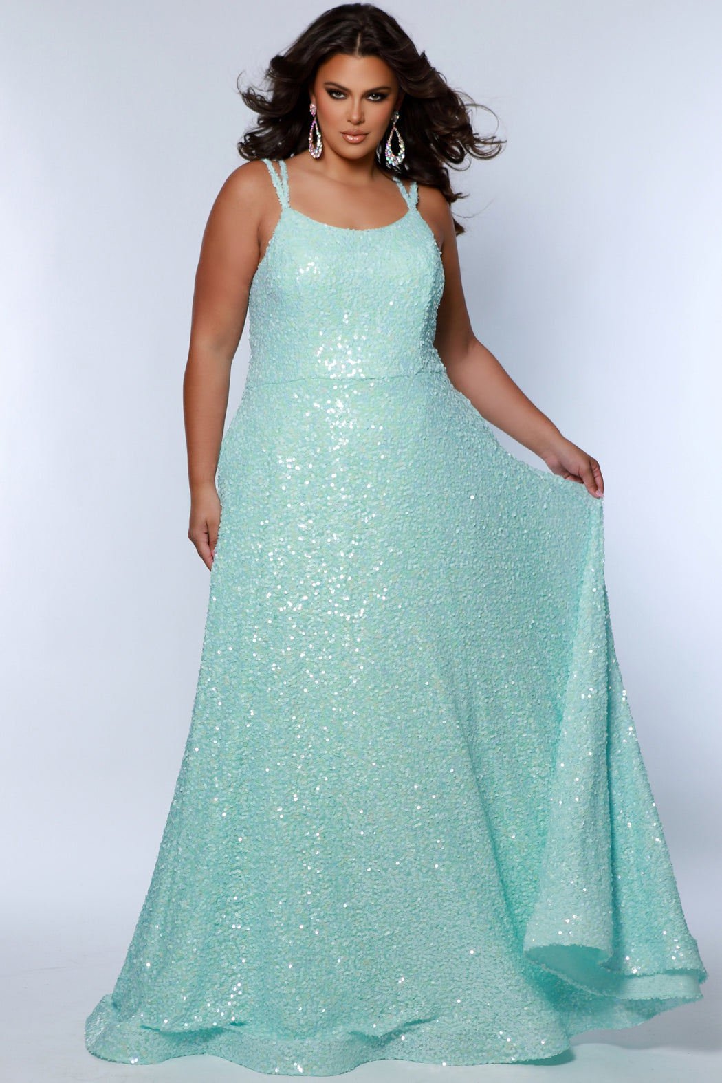 Plus Size Dresses Plus Size Dresses Prom Sequin A Line Formal Plus Size Dress  Seafoam