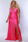 Plus Size Dresses Fitted Prom Long Formal Plus Size Dress Fuchsia