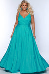 Plus Size Dresses Prom Long A Line Formal Pocket Plus Size Dress Aqua