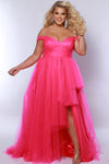 Plus Size Dresses A Line High Low Plus Size Prom Dress Pink