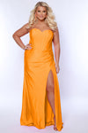 Plus Size Dresses Long Plus Size Formal Fitted Prom Dress Tangerine