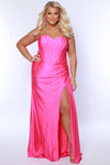Plus Size Dresses Long Plus Size Formal Fitted Prom Dress Fuchsia