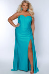 Plus Size Dresses Long Plus Size Formal Fitted Prom Dress Aqua