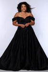 Plus Size Dresses Long Pleated Ball Gown Prom Formal Plus Size Dress Onyx