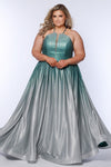 Plus Size Dresses Long Prom Ombre A Line Formal Plus Size Dress Pistachio
