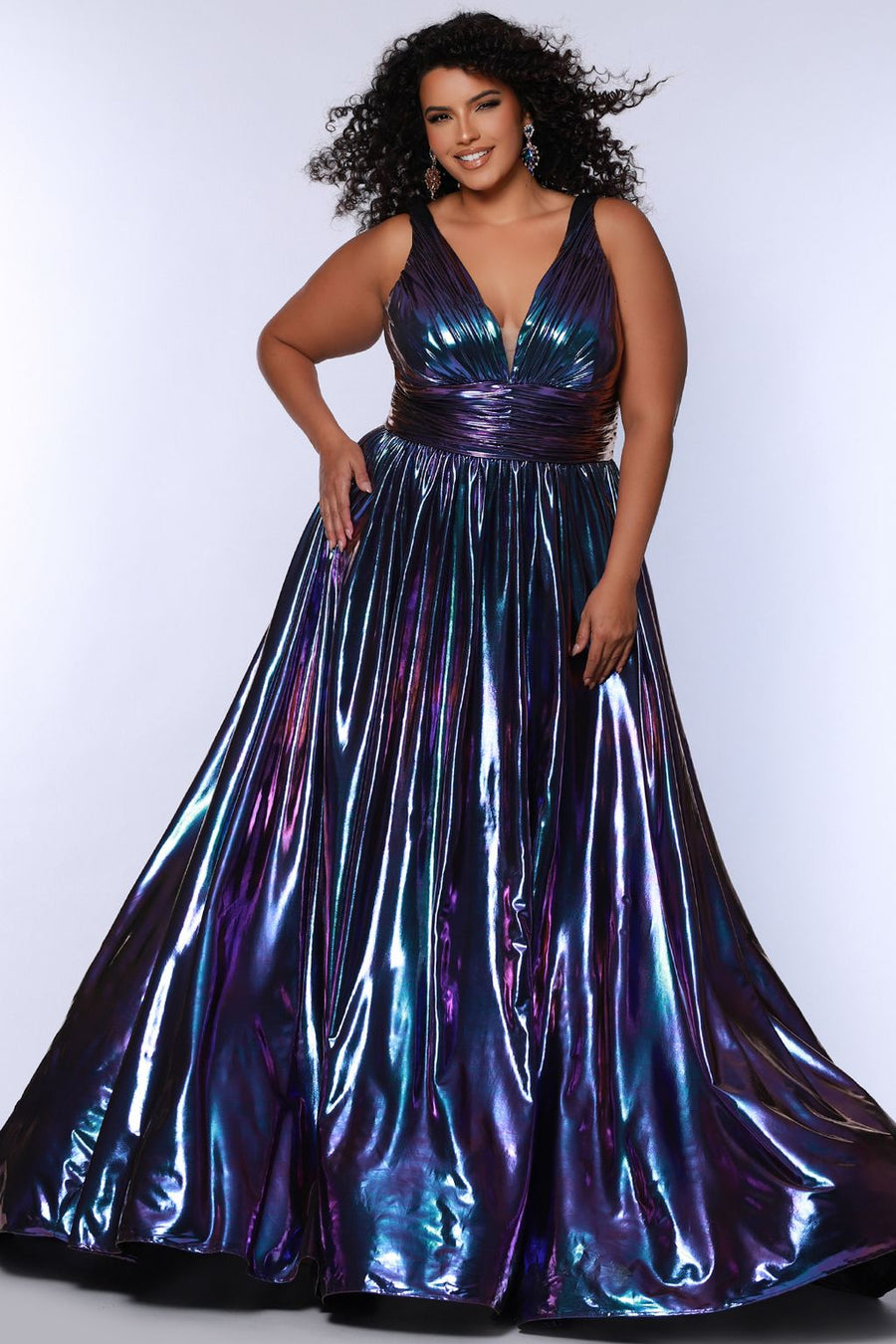 Prom Dresses Long Formal Metallic A Line Prom Plus Size Dress  Prism