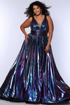 Prom Dresses Long Formal Metallic A Line Prom Plus Size Dress  Prism