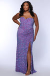 Prom Dresses Fitted Long Velvet Formal Sequin Plus Size Prom Dress Cotton Candy