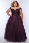 Plus Size Dresses Ball Gown Floral Formal Prom Plus Size Dress Plum