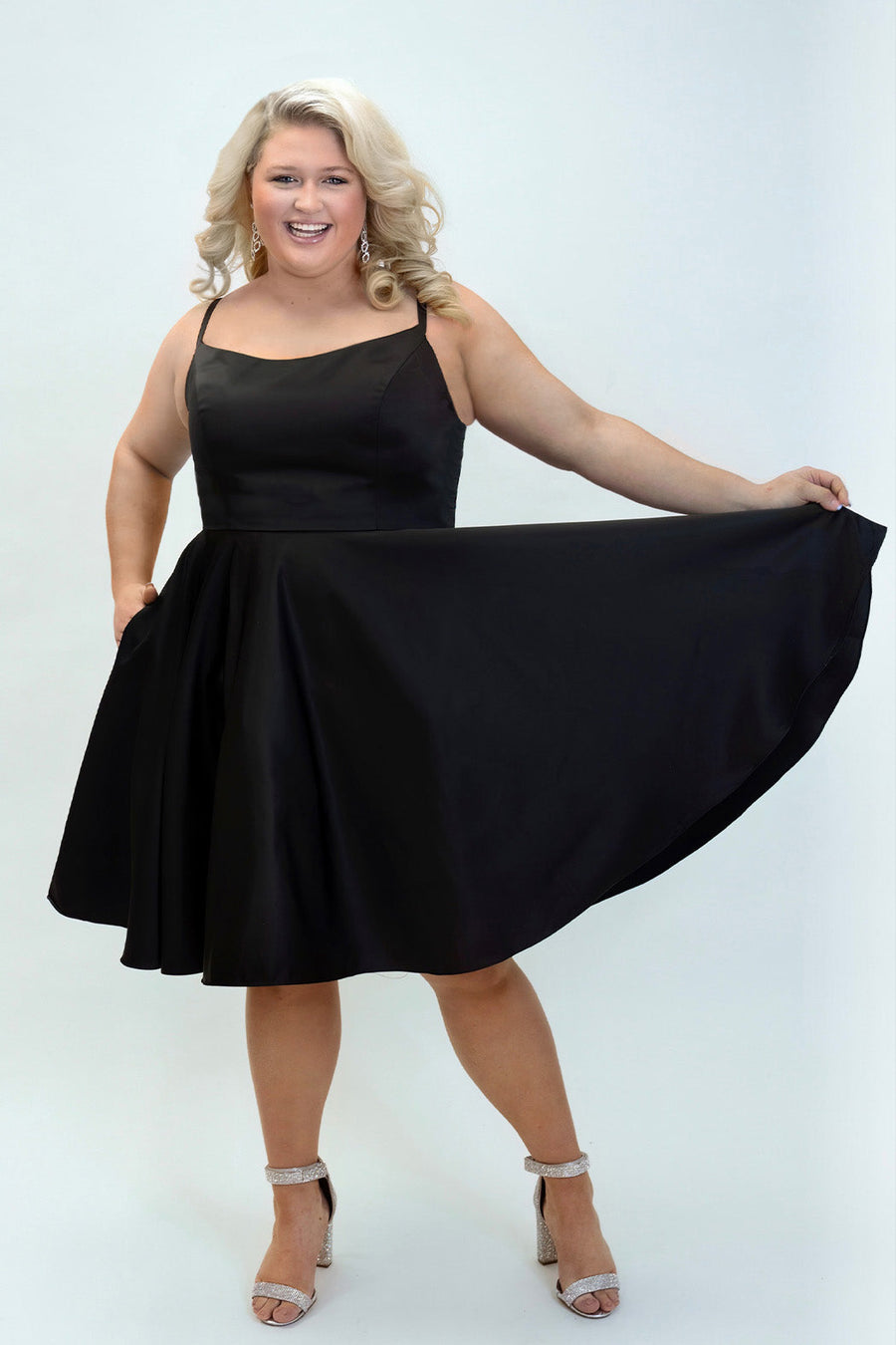 Plus Size Dresses Short A Line Cocktail Plus Size Dress Black