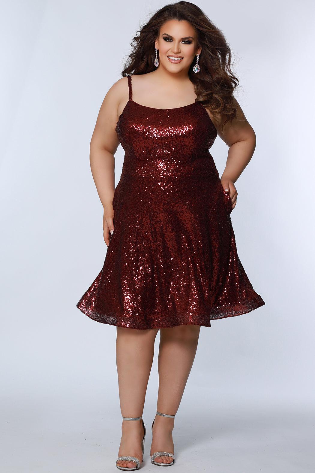 Homecoming Short Plus Size Dress Burgundy