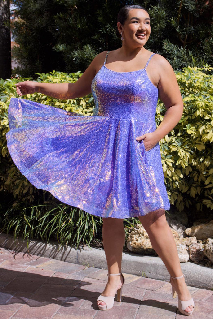 Homecoming Short Plus Size Dress Polar Purple