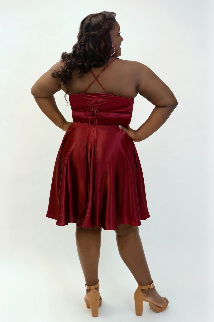 Plus Size Dresses Short Homecoming Plus size Dress Burgundy