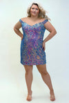 Plus Size Dresses Plus Size Short Off Shoulder Homecoming Dress Steel Blue