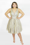 Plus Size Dresses Plus Size Short Sleeveless Homecoming Dress Gold