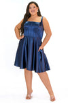 Plus Size Dresses Plus Size A Line Corset Short Homecoming Dress Navy