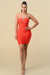 Cocktail Dresses Short Halter Neck Fitted Mini Dress Red