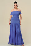 Formal Dresses Long Off Shoulder Ruched Maxi Dress Deep Blue