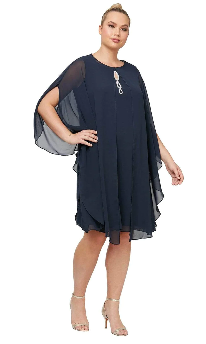 SL Fashions Short Mother of the Bride Dress 612806 - The Dress Outlet