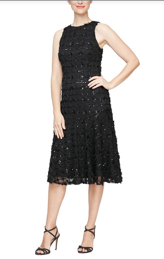 فستان كوكتيل متوسط الطول بدون أكمام من Alex Evenings J1171467