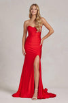 Nox Anabel T1139 Sexy Long Strapless Formal Prom Gown Fuchsia