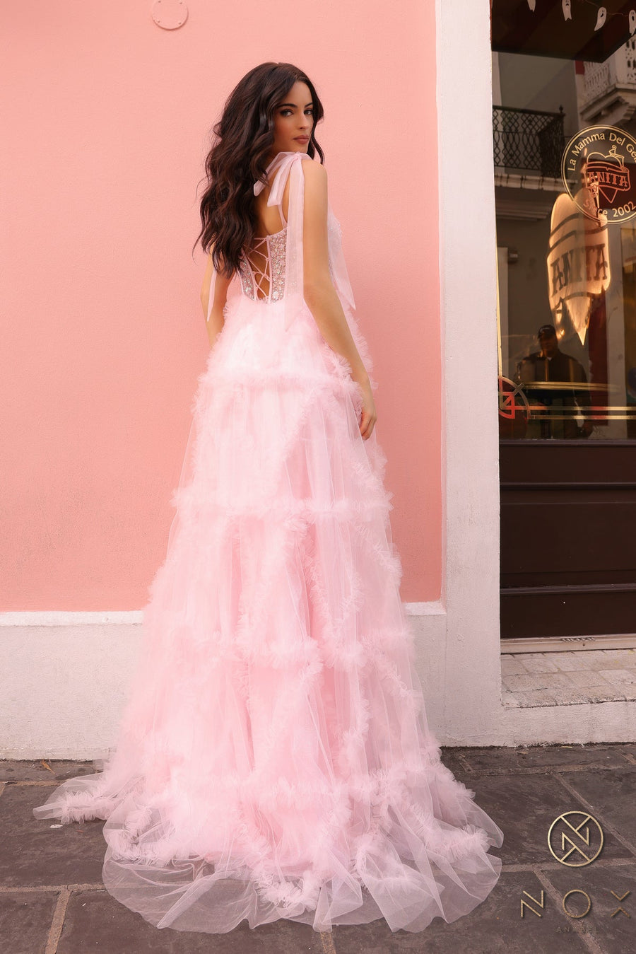 Prom Dresses Long Beaded Formal A Line Prom Gown Blush