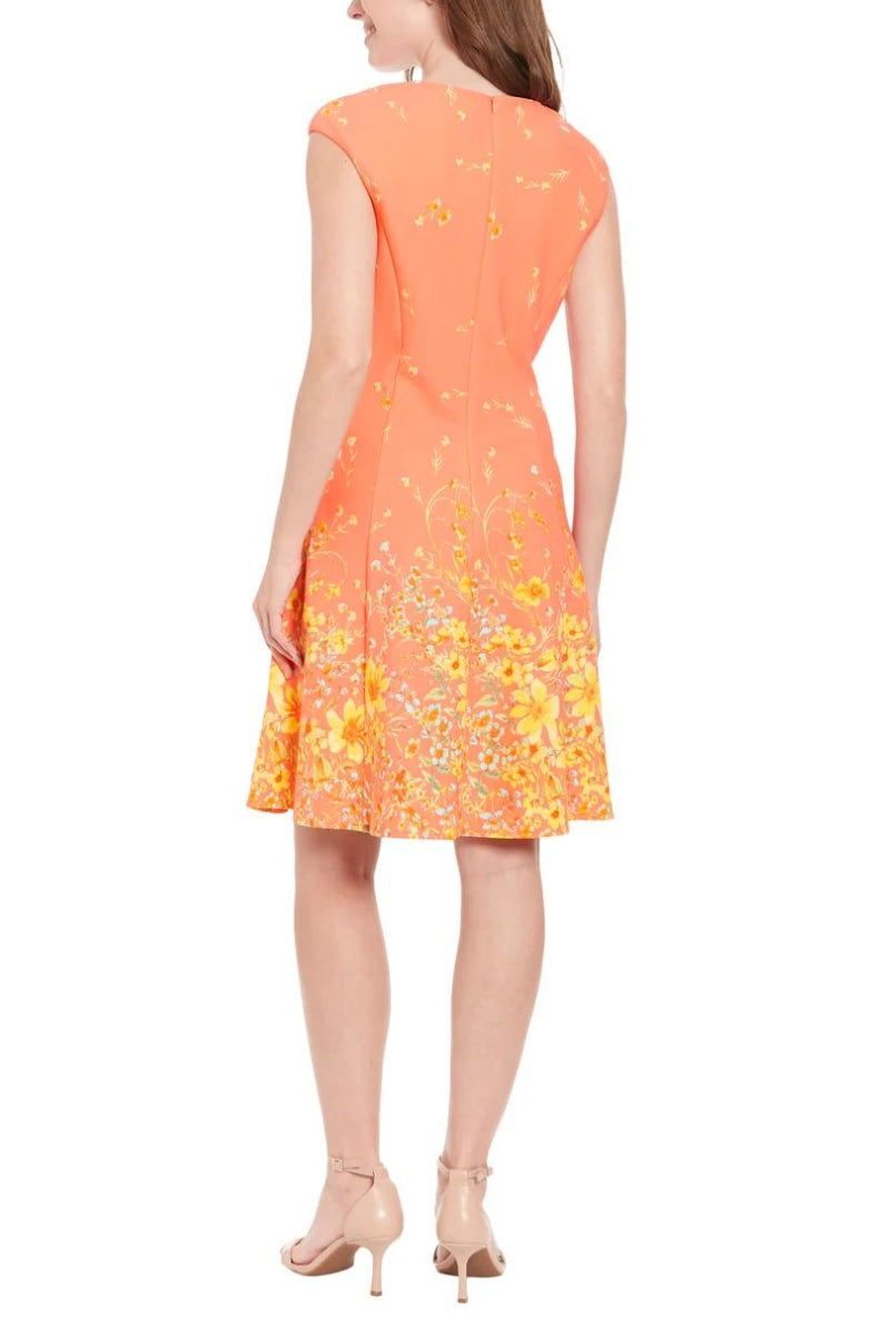 Cocktail Dresses Short Floral Print Cocktail Dress PEACH SUN