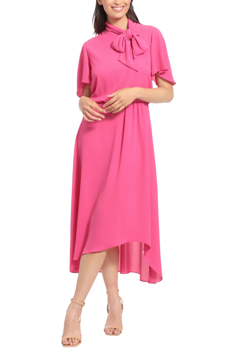 Cocktail Dresses Midi Length Blouson Short Cocktail Dress Fuchsia