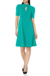 Cocktail Dresses Short Puff Sleeve Cocktail Dress   EMERALD