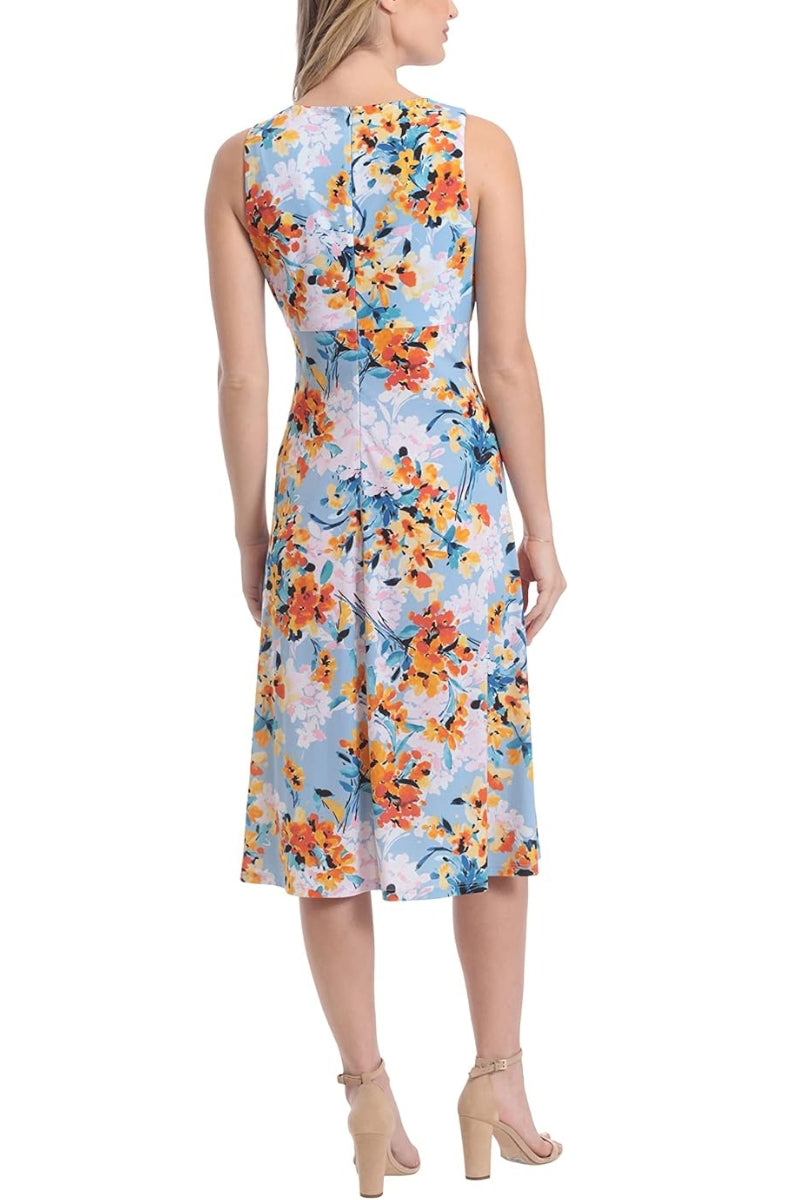 Cocktail Dresses A Line Printed Short Cocktail Dress BLUE ORANGE