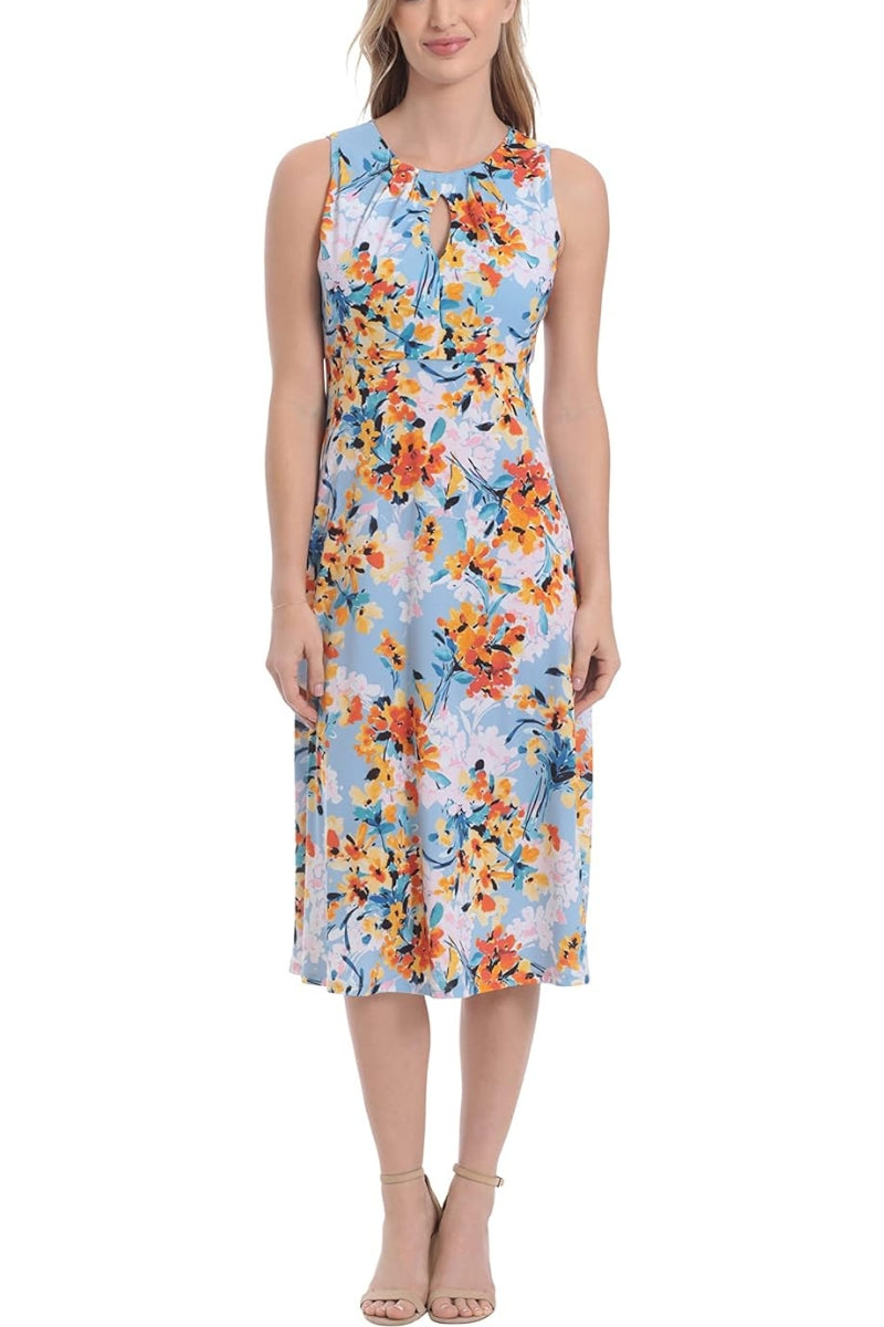 Cocktail Dresses A Line Printed Short Cocktail Dress BLUE ORANGE