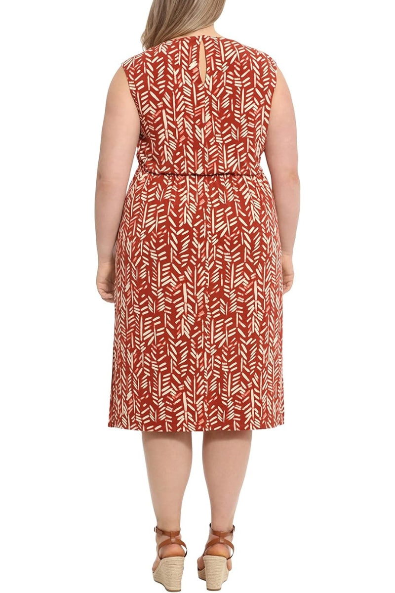Plus Size Dresses Short Midi Length Cocktail Plus Size Dress Rust
