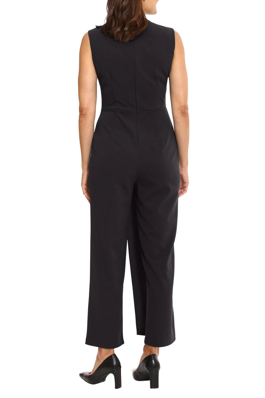 Jumpsuit Long Pleated Straight Pants Formal Jumpsuit Black