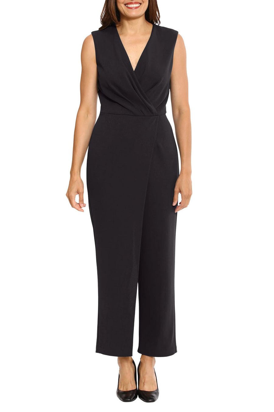 Jumpsuit Long Pleated Straight Pants Formal Jumpsuit Black
